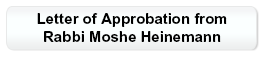 Letter of Approbation from Rabbi Moshe Heineman